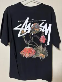 お*ー様 Stussy 花柄プリント Tシャツ M ブラック