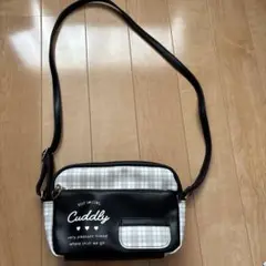 Cuddly ショルダーバッグ ブラック グレー チェック