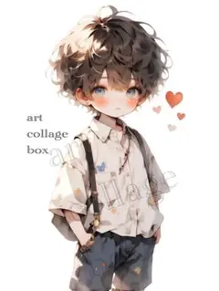 26171 おすそ分けファイル　人物ステッカー　男の子　コラージュ素材