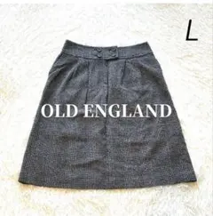 美品OLD ENGLAND【チェック柄ウールスカート】Aライン ツイード 膝下のサムネイル