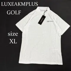 新品 リュクスエイケイエムプラス ゴルフ 総柄 モックネック シャツ 白 XLのサムネイル