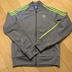 adidas トレフォイル トラックジャケット グレー×ネオンイエローのサムネイル