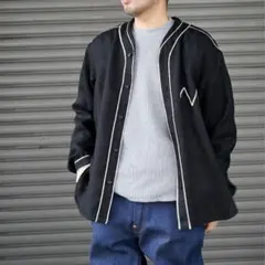 20SS★NICENESS ナイスネス ジョージ リネンベースボールシャツ 黒Mのサムネイル