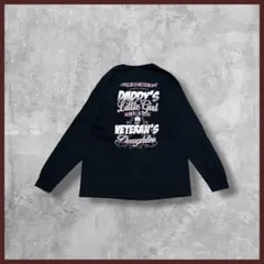 US古着 GILDAN ギルダン バックプリント ロンT長袖 ブラック Lサイズ