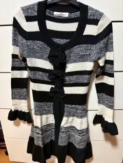 GALLERY VISCONTI ストライプニットワンピース