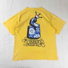 メキシコ製00s ステューシー ビッグS クラウン ハイビスカス 半袖tシャツ