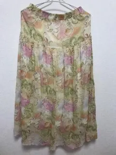 フレアスカート 花柄 シフォン素材 Lサイズ