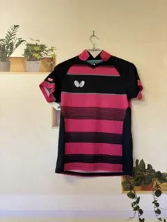 バタフライ 卓球用ポロシャツ ピンク黒