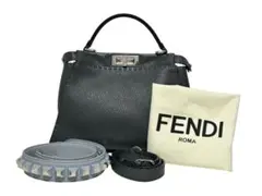 Fendi フェンディ セレリア　ピーカブー　バッグ ミディアム グレー バッグ