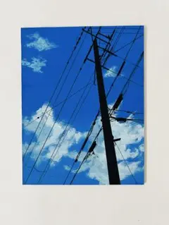✅青空と電柱のアクリル画（ハンドメイド）