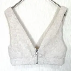 MURUA ムルーア フロントジップ ジャガード ビスチェ アイボリー