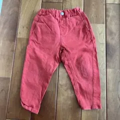 赤色 ゴムウエスト 長ズボン ガーデナーテーパードパンツ