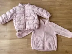 UNIQLO 90cm 2着セット ライトウォームパデット フリース
