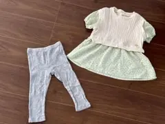 花柄トップスとレギンス 2点セット 女の子 春 90 95