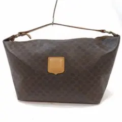 セリーヌ アクセサリーポーチ レザー×PVC マカダム柄 ブラウン