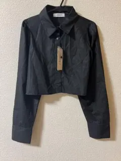 FOREVER21 フォーエバー21 クロップドシャツ 黒 S 新品タグ付き