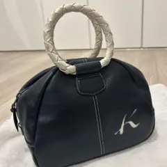 ブラックレザーボストンバッグ　キタムラ