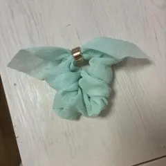 水色リボンシュシュ