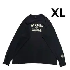 90s USA製 Stussy WOOSTER NY ロンT XL 黒 紺タグ