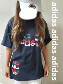 A11489 adidas♡珍しいデザイン半袖 めちゃくちゃかわい男女兼用！