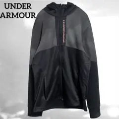 【UNDER ARMOUR】(XL)フルジップパーカー 切替デザイン 大きめ