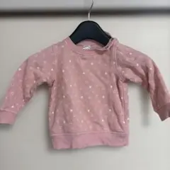 H&M 裏起毛ハート柄 トレーナー ピンク