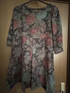 【NANO UNIVERSE】花柄 ジャガードワンピース