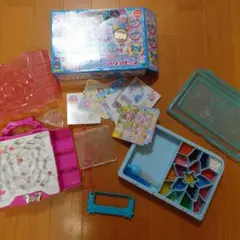 アイロンビーズセット 花型型抜きプレート付き　はじめ手のアクアビーズ