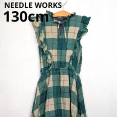 1度のみ ニードルワークス 130cm ノースリーブワンピース チェックのサムネイル