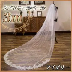 スパンコールベール アイボリー ロング 3m チュール ウェディング 結婚式