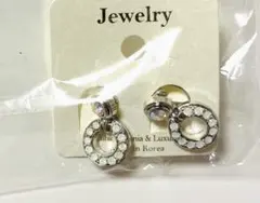 新品 クリスタル装飾 シルバー フープイヤリング