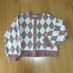 ダイヤモンド柄カーディガン