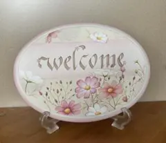 ＊トールペイント作品＊　コスモスのwelcomeプレート（オーバル）