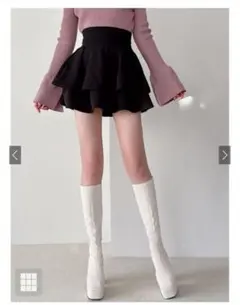 GRL フリージア インパン裏地付きフレアミニスカート[gm772]