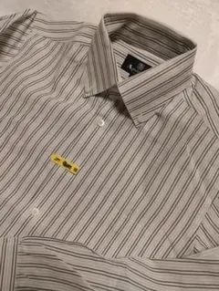 メンズ/アクアスキュータム　ストライプ コットン 長袖ボタンダウンワイシャツ　L