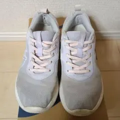 キッズスニーカー　23cm　アシックス　レーザービーム　パープル　ゴム紐靴