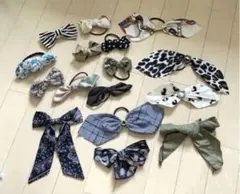 レディース リボン型 ヘアゴム バレッタ 16個セット