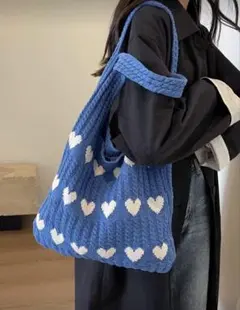 【新品未使用】SHEIN ハートトートバッグ ブルー