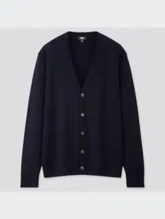 エクストラファインメリノVネックカーディガン（長袖）69 NAVY ネイビー
