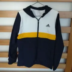 adidas フルジップ ウィンドブレーカー ネイビー160