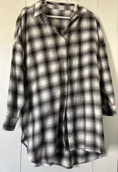 チェック柄オーバーサイズ長袖シャツ