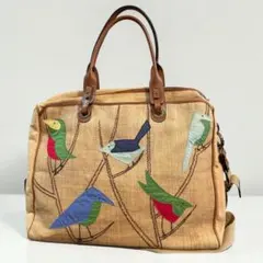 【463】激レア MARNI マルニ バードアップリケ ラフィア 2wayトートのサムネイル