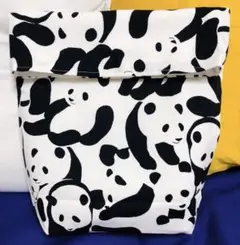 【新品未使用品】ハンドメイド バッグインバッグ シルエット パンダ オックス