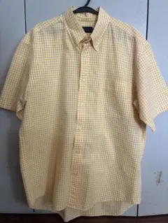 OLD UNIQLO ギンガムチェック ボタンダウンシャツ M イエロー Y2K