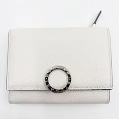 【現行・新品】ブルガリ BVLGARI 三つ折り財布 サークルロゴ　バイカラー