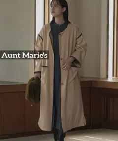 k0061 Aunt Marie's ノーカラーパイピングトレンチコートのサムネイル