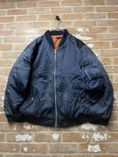 90s MA-1 フライトジャケット　ミリタリージャケット　ネイビー　y2k