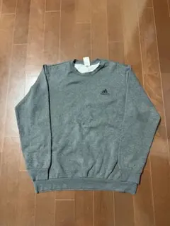 adidas アディダス スウェット トレーナー 刺繍ロゴ グレー XL