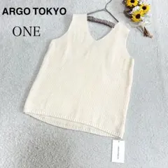 タグ付き【アルゴトウキョウ】ノースリーブ ニット トップス アイボリー系 無地