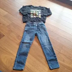 Minecraft 110サイズ スウェットシャツとジーンズセット